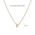 Initials Brick Alphabet Letter Necklace Rose Gold Layered Steel Jewellery